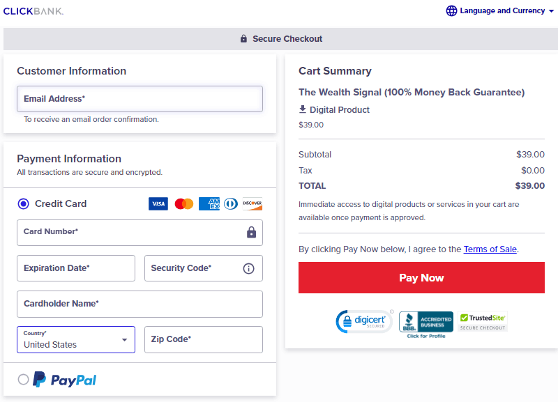 The Wealth Signal - Secure Checkout